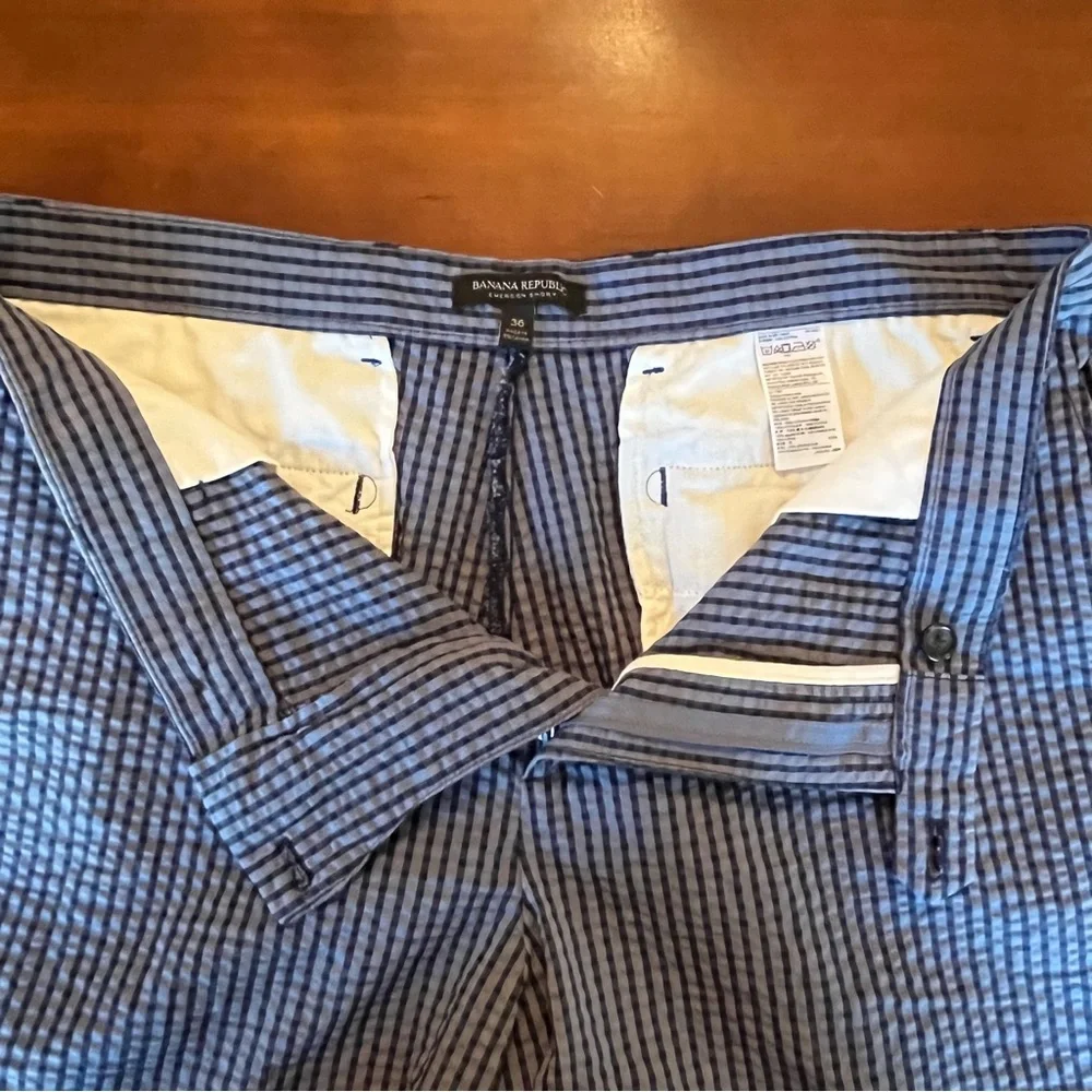 Banana Republic Shorts Blue Emerson Seersucker cotton 11” Men's 36